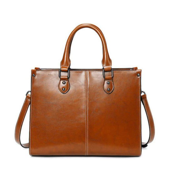 Victoria - Classic Timeless Leather Tote Bag