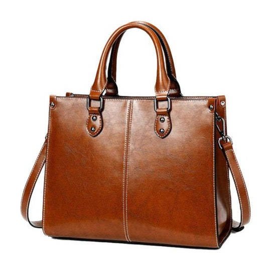 Victoria - Classic Timeless Leather Tote Bag