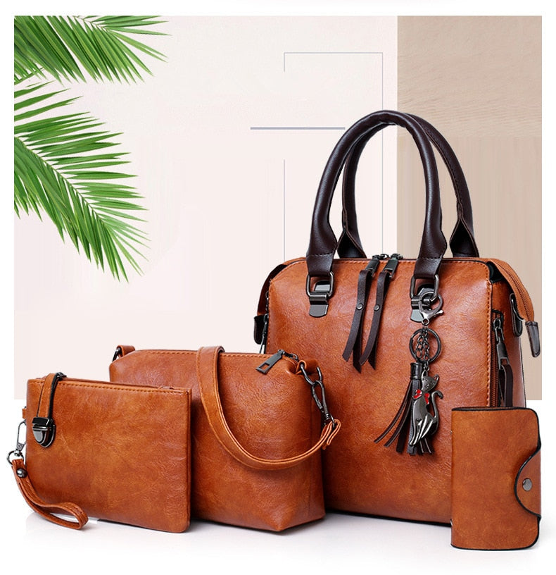 Avery - Essential 4-Piece Leather Bag Set