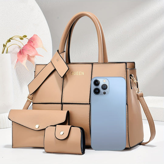 Riley - Chic Leather 3-Piece Leather Bag Set