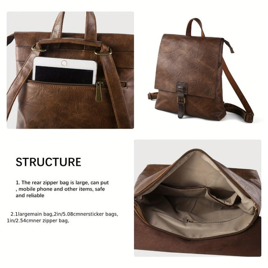 Alma - Multifunctional Retro Leather Backpack