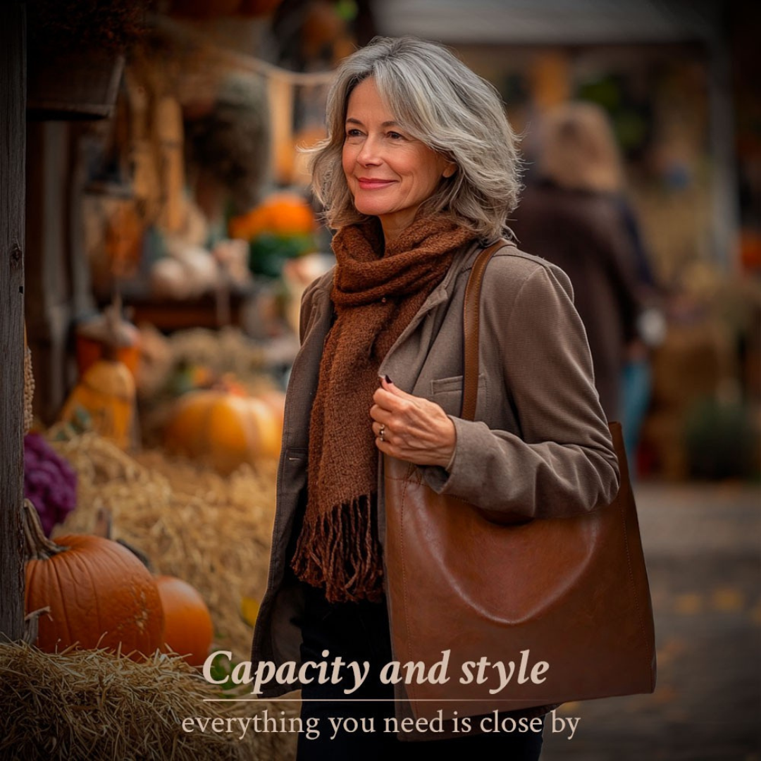 Carol - Modern Chic Leather Tote Bag