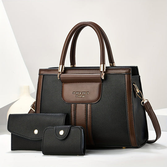 Luna - Elegant 3-Piece Leather Bag Set