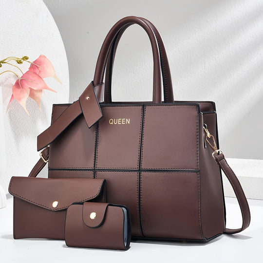 Riley - Chic Leather 3-Piece Leather Bag Set