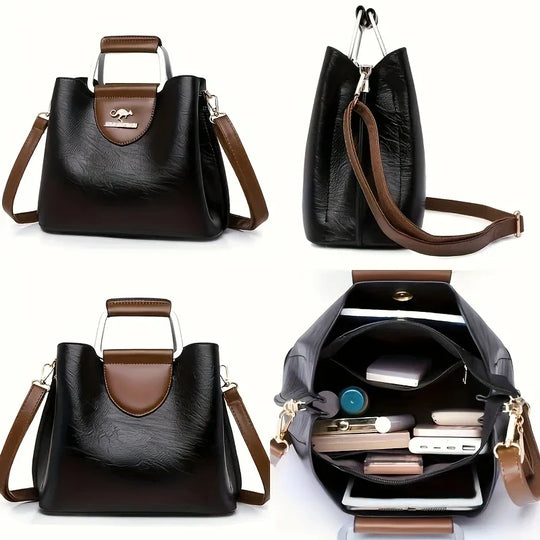 Isabella - Chic Leather Bucket Bag