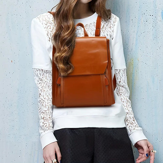 Mary - Stylish Fusion Leather Backpack