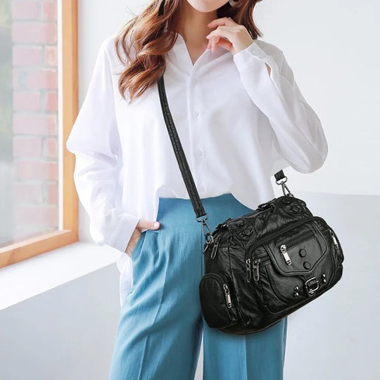 Laura - Classic Vintage Leather Messenger Bag