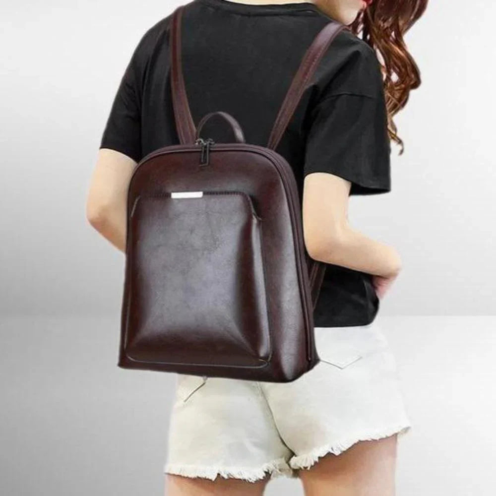 Alice - Classic Flare Leather Backpack