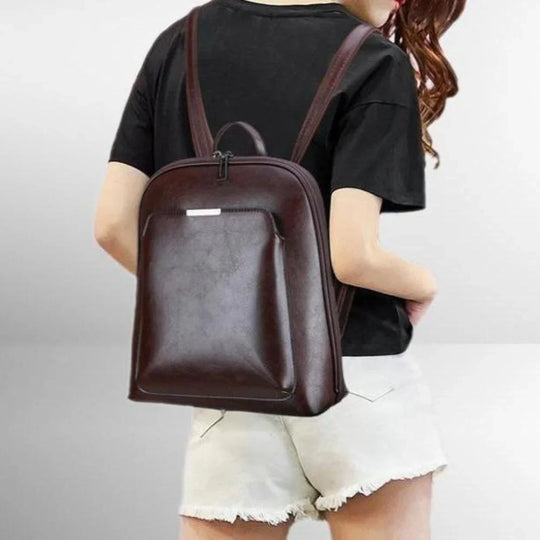 Alice - Classic Flare Leather Backpack