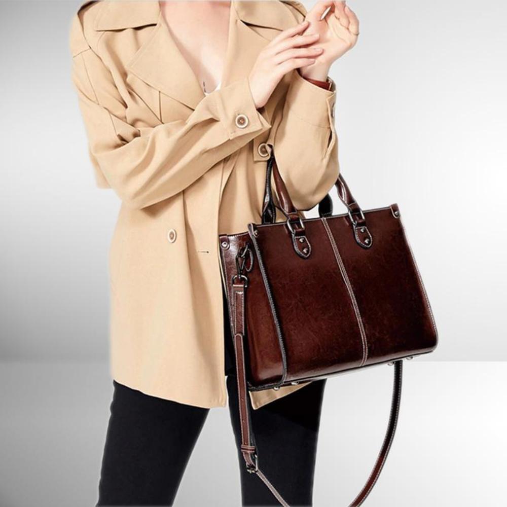 Victoria - Classic Timeless Leather Tote Bag