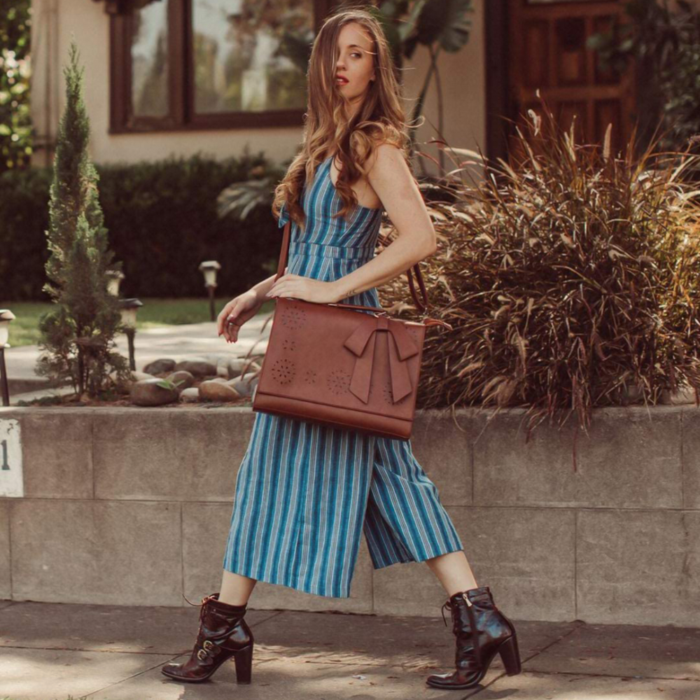 Esther - Elegant Modernist Leather Satchel