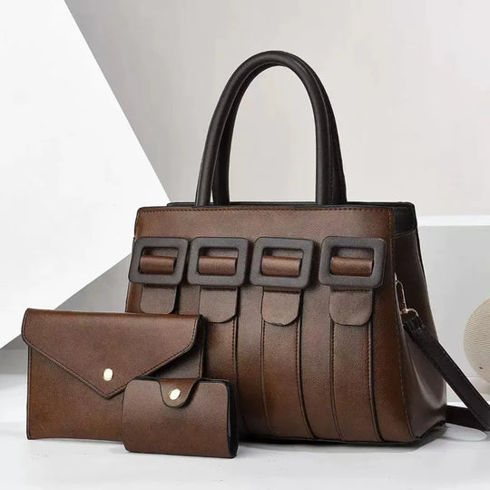 Zoe - Luxurious Statement 3-Piece Leather Bag Set