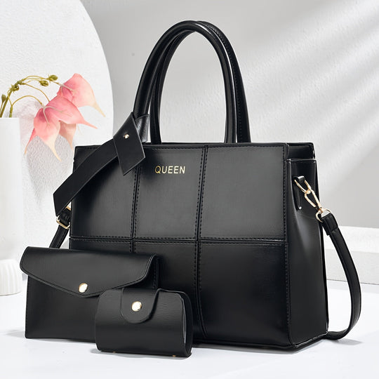 Riley - Chic Leather 3-Piece Leather Bag Set