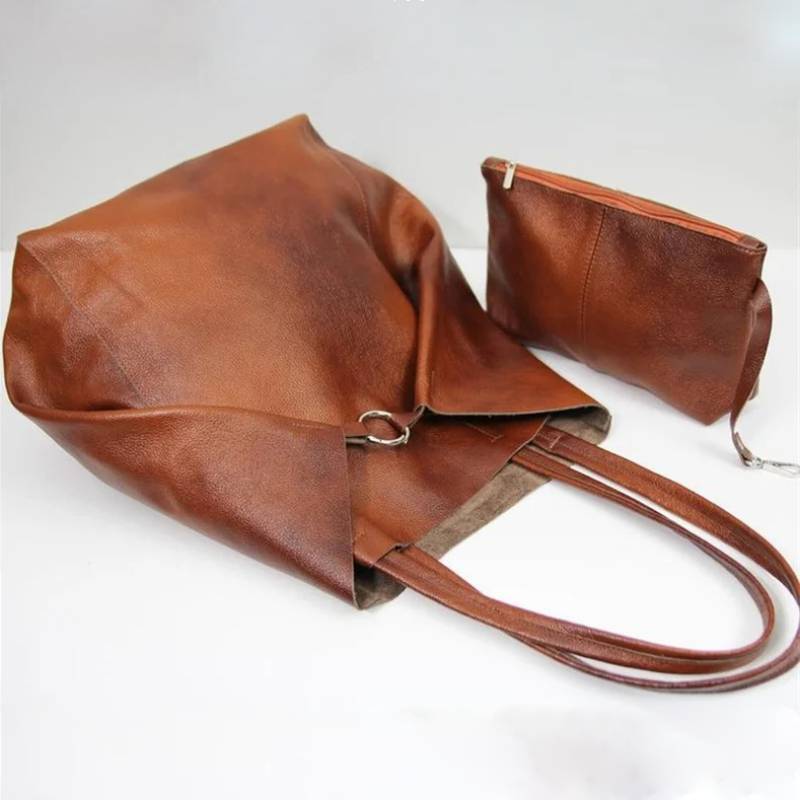 Therese - Retro Radiance Leather Tote Bag