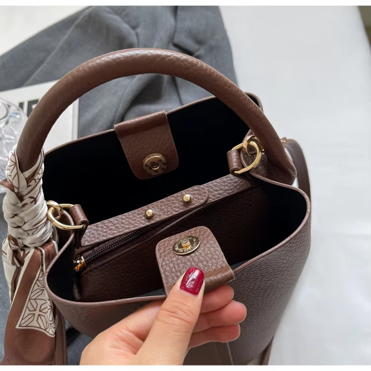 Rose - Modern Vibe Leather Bucket Bag