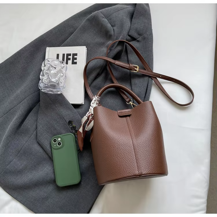 Rose - Modern Vibe Leather Bucket Bag