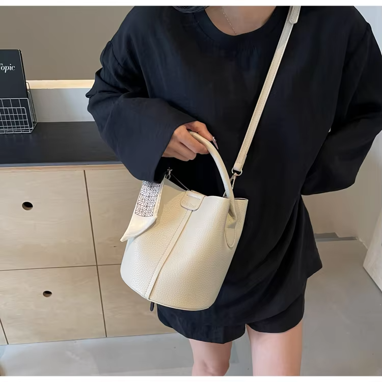 Rose - Modern Vibe Leather Bucket Bag
