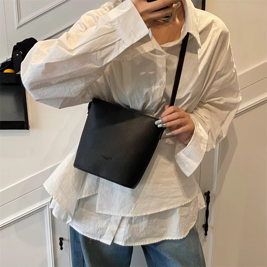 Helen - Stylish Regal Leather Bucket Bag