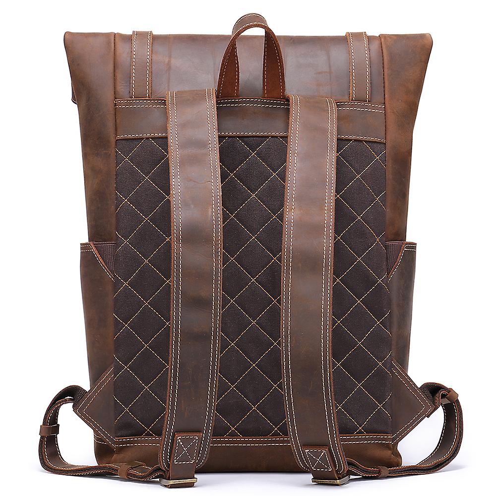 Norma - Retro Leather Rolltop Backpack