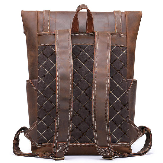 Norma - Retro Leather Rolltop Backpack