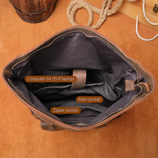 Norma - Retro Leather Rolltop Backpack